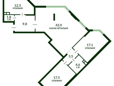 продаж 3-к квартира Київ, Голосіївський, 180000 $