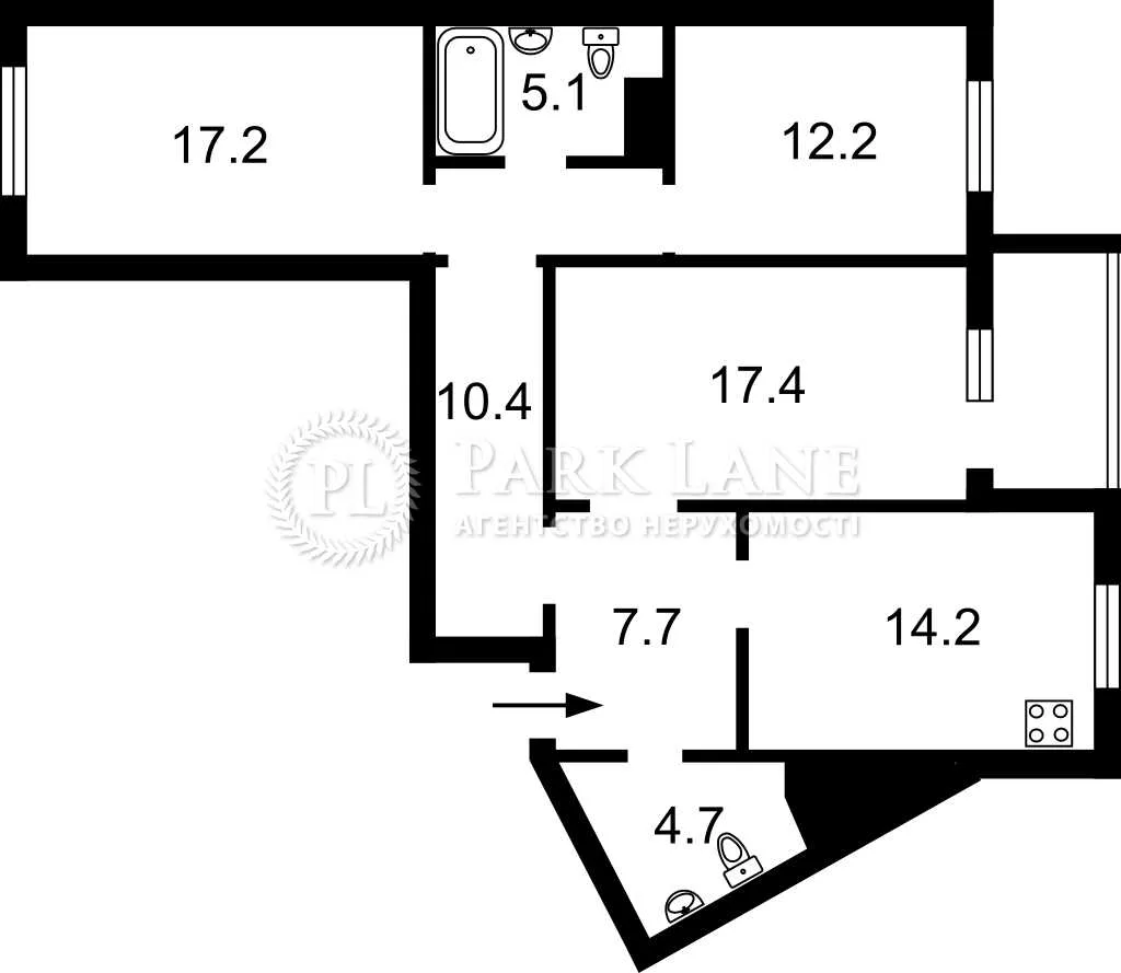 продаж 3-к квартира Київ, Дарницький, 125000 $
