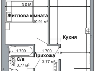 продаж 1-к квартира Києво-Святошинський, Гатне, 35000 $