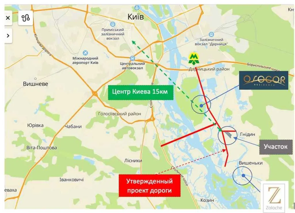 продаж ділянка під житлову забудову Бориспільський, Гнідин, 2230000 $