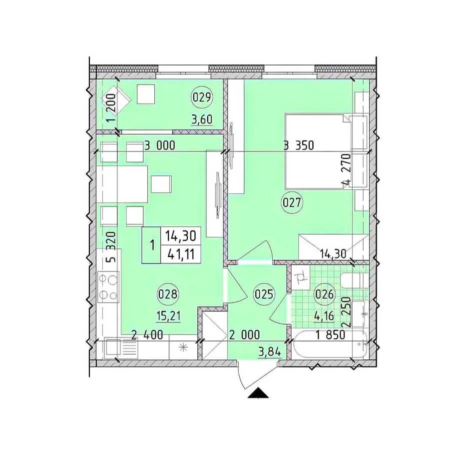 продаж 1-к квартира Київ, Голосіївський, 69500 $