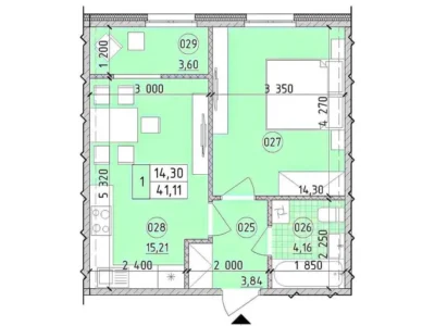 продаж 1-к квартира Київ, Голосіївський, 71000 $