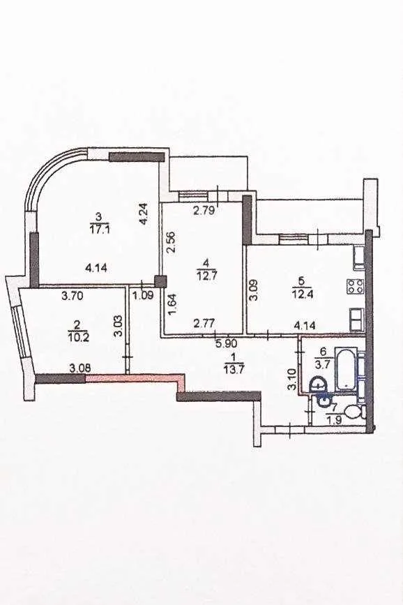 продаж 3-к квартира Київ, Дніпровський, 107000 $