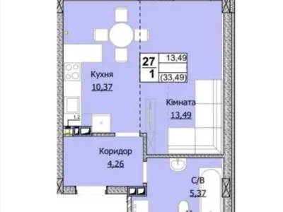 продаж 1-к квартира Києво-Святошинський, Гостомель, 25000 $