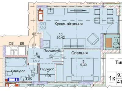 продаж 1-к квартира Київ, Дарницький, 59000 $