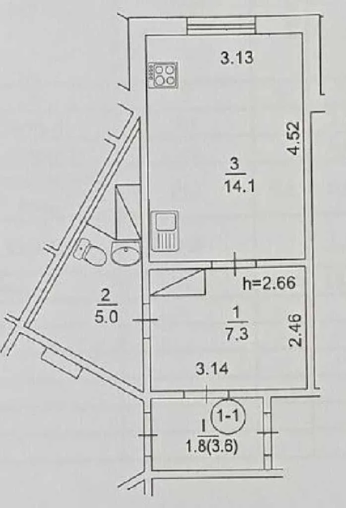 продаж 1-к квартира Київ, Дарницький, 46000 $