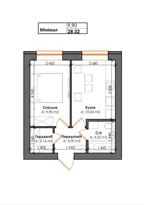 продаж 1-к квартира Києво-Святошинський, Гатне, 36400 $