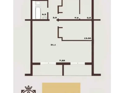 продаж 1-к квартира Київ, Голосіївський, 116500 $