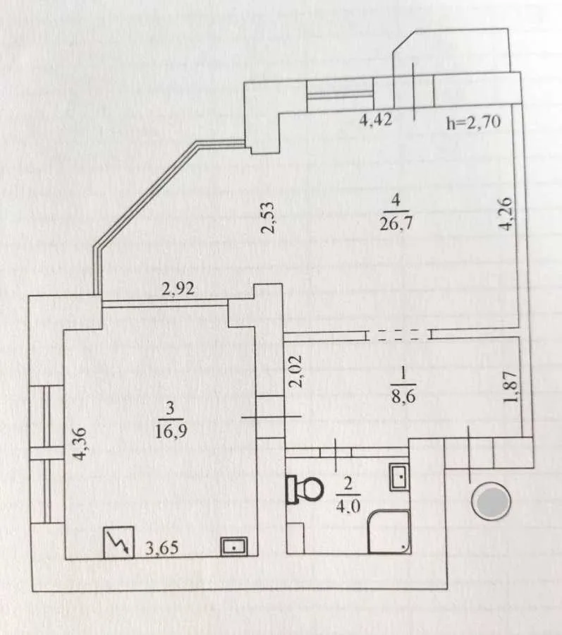 продаж 1-к квартира Київ, Голосіївський, 99000 $