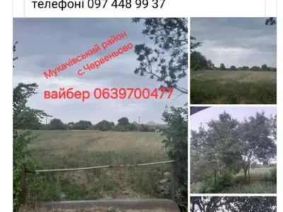 продаж ділянка під житлову забудову Мукачівський, Червеньово, 7500 $